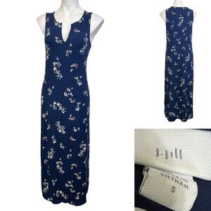 J.‎ Jill maxi dress size S sleeveless navy blue floral casual prairie boho